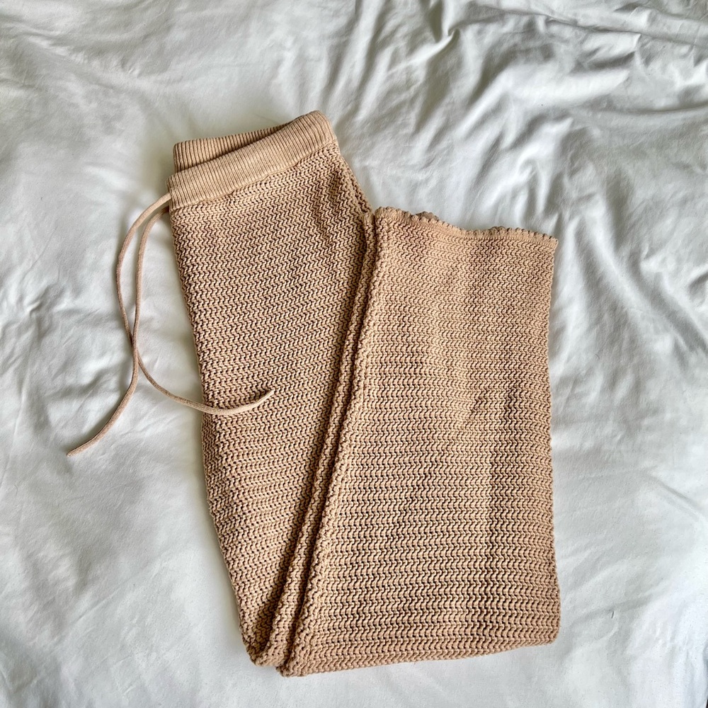 Reformation Beige Knit Cropped Pants - Picture 6 of 10